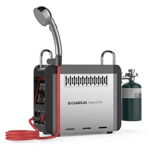 CAMPLUX 1 lb Propane Portable Water Heater Table Top Instant Hot Camping Shower - Picture 1 of 9