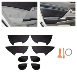 8pcs Leather Car Inner Door Panel Armrest Cover Change For Honda Civic 9th 12-15 - Picture 1 of 18