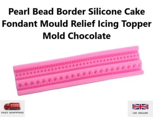 Pearl Bead Border Silicone Cake Fondant Mould Relief Icing Topper Mold Chocolate - Picture 1 of 4