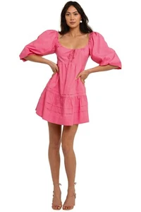 NICHOLAS Belle Mini Dress Flamingo Pink Party Size 8 AU RRP 375 WITH DEFECTS - Picture 1 of 8