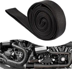 Wire Heat Shield 1/2"ID x 10' Spark Plug Wrap Fuel Line Heat Shield Sleeve Black - Foto 1 di 7