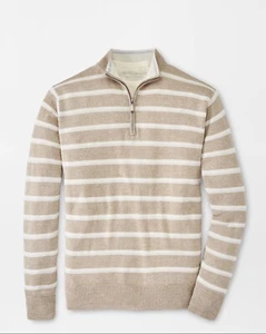 PETER MILLAR SEASIDE LONG BAY STRIPE 1/4 ZIP PULLOVER SWEATSHIRT SIZE XL NWT - Picture 1 of 10