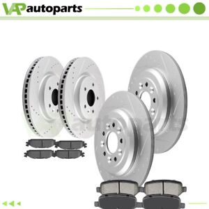 Front & Rear Brake Pads And Rotors Discs Kit For Ford Explorer Flex Lincoln MKS