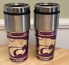 2 Kansas State Wildcats Travel Mugs Tumbler Coffee  Stainless and Acrylic New