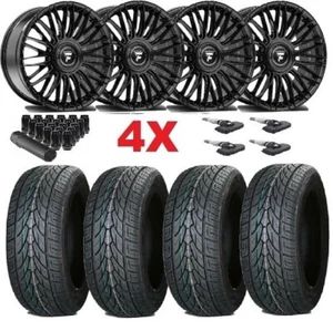 FITS FORD EXPEDITION 24 BLACK WHEEL LEXANI TIRE PACKAGE SET NEW F-150 - Picture 1 of 12