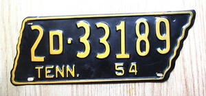 TENNESSEE 1954 LICENSE PLATE - LONG TYPE - VERY NICE ORIGINAL PAINT - NR - S - Picture 1 of 1
