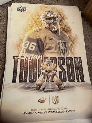 💛Плакат Vegas Golden Knights vs MN Wild 4/12/24 — Логан Томпсон - Изображение 1 из 2