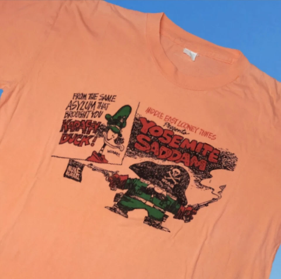 Camiseta De Colección Años 90 Yosemite Saddam Looney Tunes Parodia Guerra del Golfo Tormenta del Desierto XL Foto 1 de 4