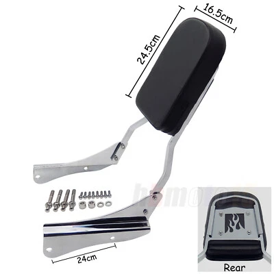 Chrome Passenger Sissy Bar Flame Backplane For 2001-2006 Shadow Spirit 750 VT750 - Image 1 of 4
