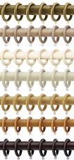 6 x Integra Woodworks Wooden Curtain Rings 5 Colours for 35mm Diameter Poles