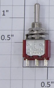 Acme 0103-11 DPDT Mini Momentary On/Off/Momentary Toggle Switch 6A @ 125VAC - Picture 1 of 2