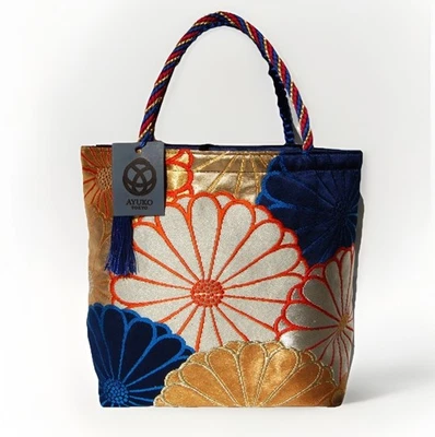Bolsa Obi Kimono 100% Seda Única – Bolsa Tote Artesanal Japonesa Upcycled - Imagem 1 de 4
