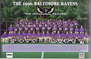 1996 BALTIMORE RAVENS TEAM PHOTO RAY LEWIS ROOKIE YEAR 8x10 PHOTO - Picture 1 of 1