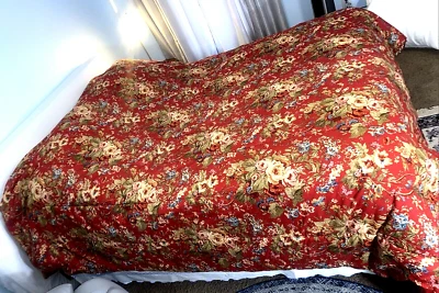 Edredón vintage Ralph Lauren Chaps Summerton rojo/verde floral y a cuadros Queen Foto 1 de 4
