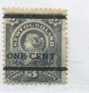 Newfoundland 1897 1 cent on 3 cents mint o.g. hinged - Picture 1 of 1