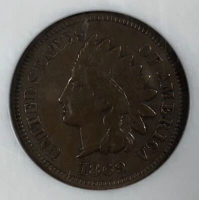 1869 Indian Cent .01. NGC VF35 BN. Choice. - Image 1 of 4