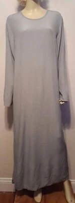 Vestido túnica pulóver largo texturizado verde rayón/acetato talla S FLAX Foto 1 de 4