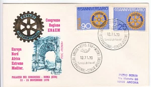 ITALIA 1970 - FDC ROMA - 65° ANNIVERSARIO ROTARY INTERNATIONAL - Busta TIPO 4 - Foto 1 di 1