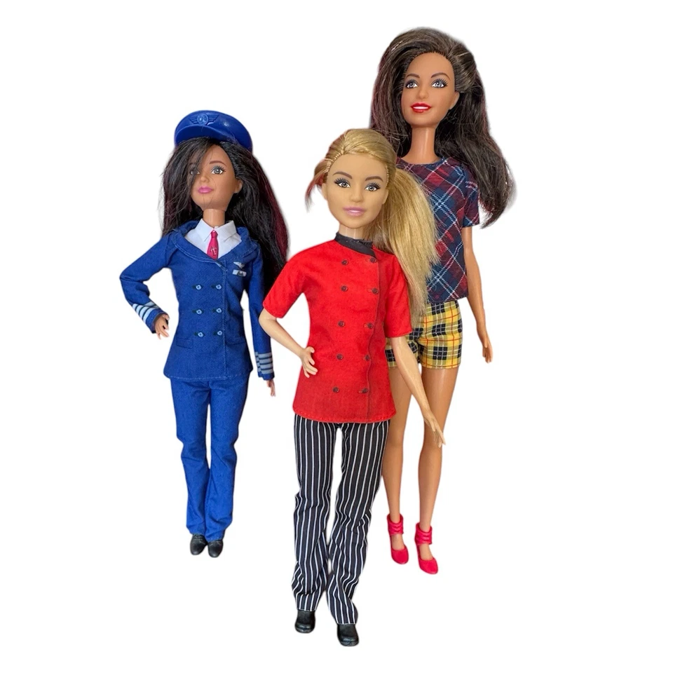 Muñecas Barbie Mattel FJB10 2016 Chef FXN99 2016 Falda Cuadros K06HF 2015 Lote Raro Foto 1 de 4