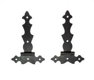 8 x Cerniere con Accessori Antico/Vintage/Stile Rustico. Finitura zincata nera - Foto 1 di 8