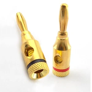 4mm Wtyczka bananowa Audio Głośnik Terminal Wzmacniacz Pozłacane złącze - Zdjęcie 1 z 6