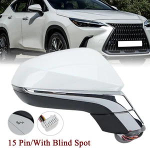 White Side Mirror For Lexus NX200t NX300 300h 2015-2021 Right W/Blind Spot 15Pin - Foto 1 di 21