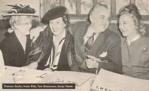 Postcard Frances Scully Irene Rich Tom Breneman Sonja Henie Radio Show - Picture 1 of 2