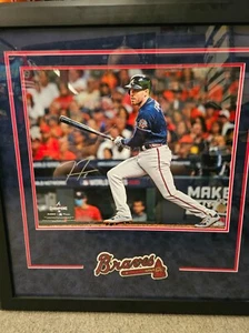 FREDDIE FREEMAN ATLANTA BRAVES SIGNED 16X20 WS PHOTO Custom Framed 31x32 21 WS - Picture 1 of 5