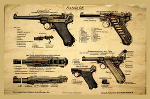WW2 Luger Pistole Pistole 08 13"x19" POSTER Geschichte Waffe Sammler Geschenk - Bild 1 von 1