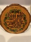 Vintage Cuss Box Wood Bank - 1960&#39;s, Souvenir Gift, Eagle River Wisconsin