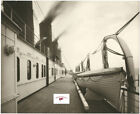 RMS LUSITANIA PHOTOGRAPH OF BOAT DECK WITH LIFEBOATS REPRINT