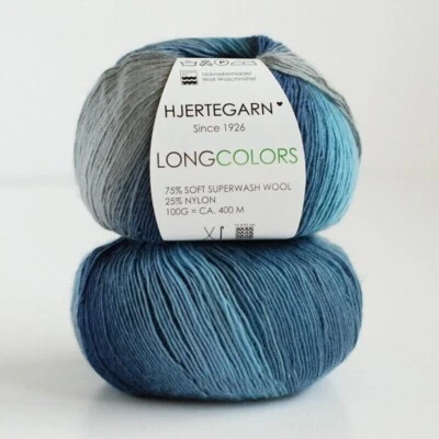 100g LONG COLORS MERINO 604 HJERTEGARN Wolle FARBVERLAUF LACE GRADIENT superwash - Bild 1 von 4