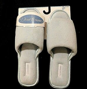 New Dearfoam Ladies Slippers Size Large 8-9 Ice Blue # DS693