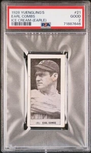 Earl Combs 1928 Yuengling's Ice Cream Baseball #21 PSA 2 - Picture 1 of 2