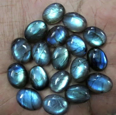 ATACADO! Cabochões de labradorita natural 3x5 mm - 6x8 mm pedra preciosa polida oval - Imagem 1 de 4