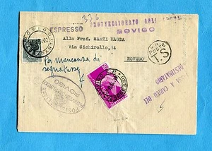 ESPRESSO PAGATO A DESTINAZIONE ESPRESSO DEM.£.50 USATO COME SEGNATASSE (501971) - Foto 1 di 1