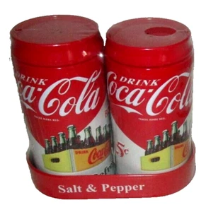 Coke-Cola Salt and Pepper Shakers with Holder Collectable Kitchen Set - Picture 1 of 1