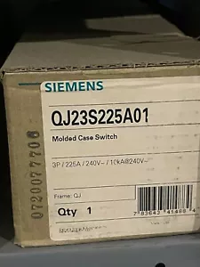 NEW SIEMENS QJ23S225A01 3P 225A MOLDED CASE SWITCH W/ AUX - Picture 1 of 1