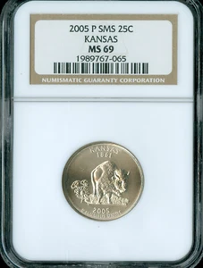 2005 P KANSAS QUARTER NGC MS69 SMS . - Picture 1 of 2