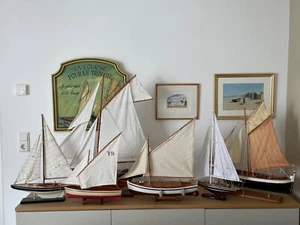 7 verschiedene Segel-Yacht Modellschiffe, Holz lackiert, guter Zustand - Bild 1 von 8