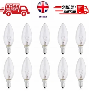 E14 B22 Candle Light Bulbs 40W 60W Clear Dimmable 10 PACK SES Bayonet UK SELLER - Picture 1 of 5