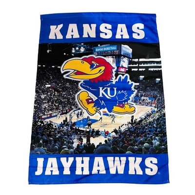University of Kansas Basketball Jayhawks Pole Flag Banner College Decor KU Fan - Image 1 of 4