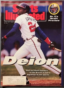 Deion Sanders Sports Illustrated Apr 27, 1992 Atlanta Falcons Braves NFL MLB - Picture 1 of 3
