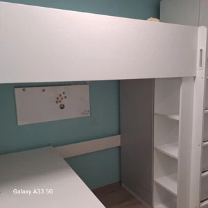 IKEA Smastad Hochbett Weiß Hellgrau, Schreibtisch, 4 Schubladen, 90x200cm - Bild 1 von 5