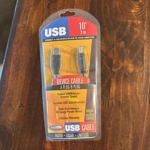 Belkin USB 2.0 A to B Cable 10ft (3m) High Speed Printer Scanner NEW - Picture 1 of 3