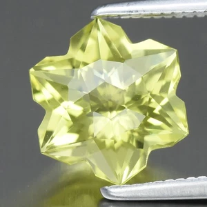 💎 2.22ct 8.3x8.2mm VVS Snowflake Natural Lemon Quartz - Brazil Gemstone - Picture 1 of 4