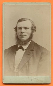CDV, Kenosha, WI, Portrait of a Bearded Man, by Truesdell, 1880s Backstamp - Picture 1 of 3
