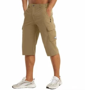 Men's Outdoor Hiking Shorts 3/4 Length Cargo Combat Work Pants Quick Dry Shorts - Picture 1 of 8