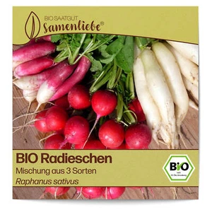 BIO Radieschen Samen Mischung aus 3 Sorten Gemüse-Samen Saatgut Radieschensamen - Bild 1 von 8