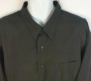 Chenzzo Mens Shirt XXL Button Front Long Sleeve Black tan Polynosic Fabric 2XL - Picture 1 of 9